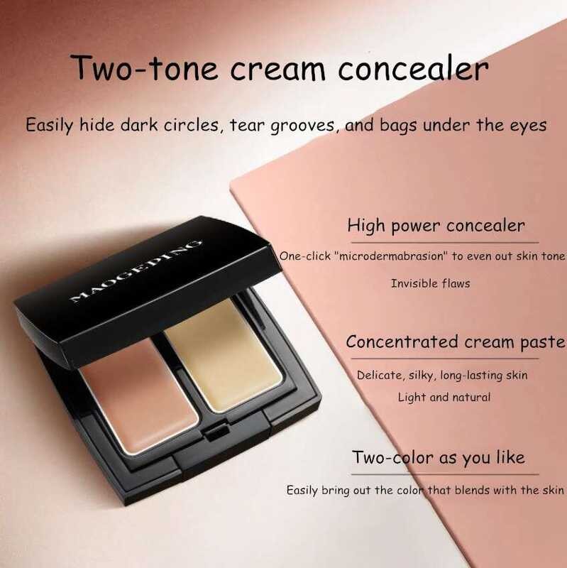 ▥ Maogeping Beauty Professional Double Color คอนซีลเลอร์ Palette 3.6G High Coverage Moisturizin