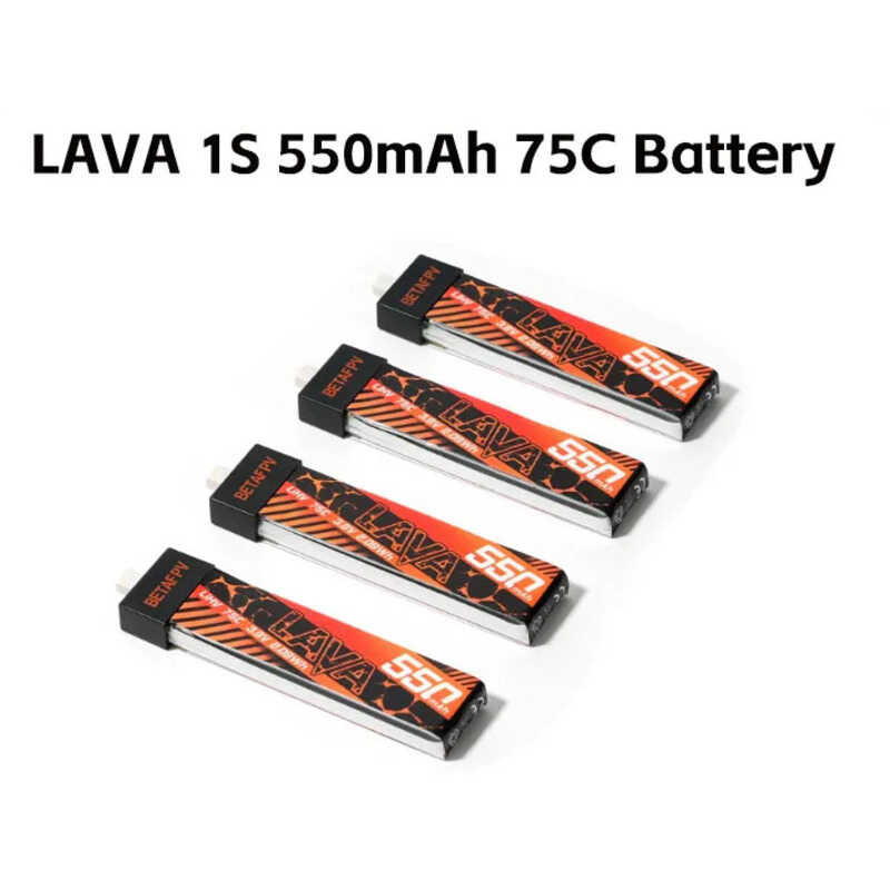 ▥ BETAFPV LAVA 1S 550Mah 75C แบตเตอรี่ (4 ชิ้น) สําหรับ Meteor75 Pro Cetus X FPV