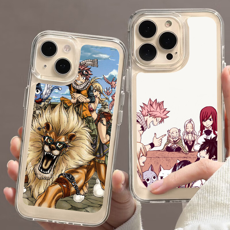 เคสโทรศัพท์โปร่งใสสําหรับ iPhone 11 12 13 14 15 16 PRO Max 12 13 Mini Cover 47AS มังงะ Fairy Tail