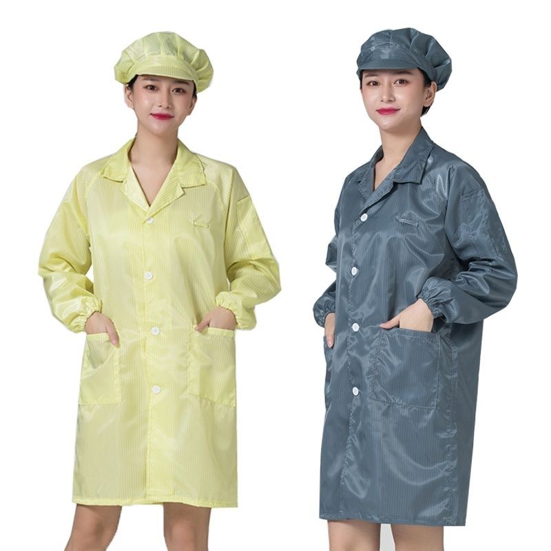 จัดส่ง 24 ชั่วโมง = เสื้อคลุมป้องกันไฟฟ้าสถิต ชุดทำงานไร้ฝุ่น เสื้อคลุมป้องกันฝุ่น ปุ่มยาว เสื้อผ้าป้องกันไฟฟ้าสถิต ยูนิเซ็กซ์ สีน้ำเงิน ขาว **** - รูปที่ 2