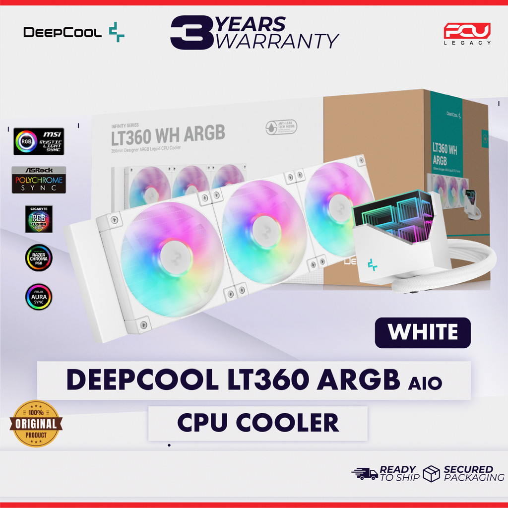 DEEPCOOL LT360 ARGB AIO WATER COOLING - สีขาว (5Y)