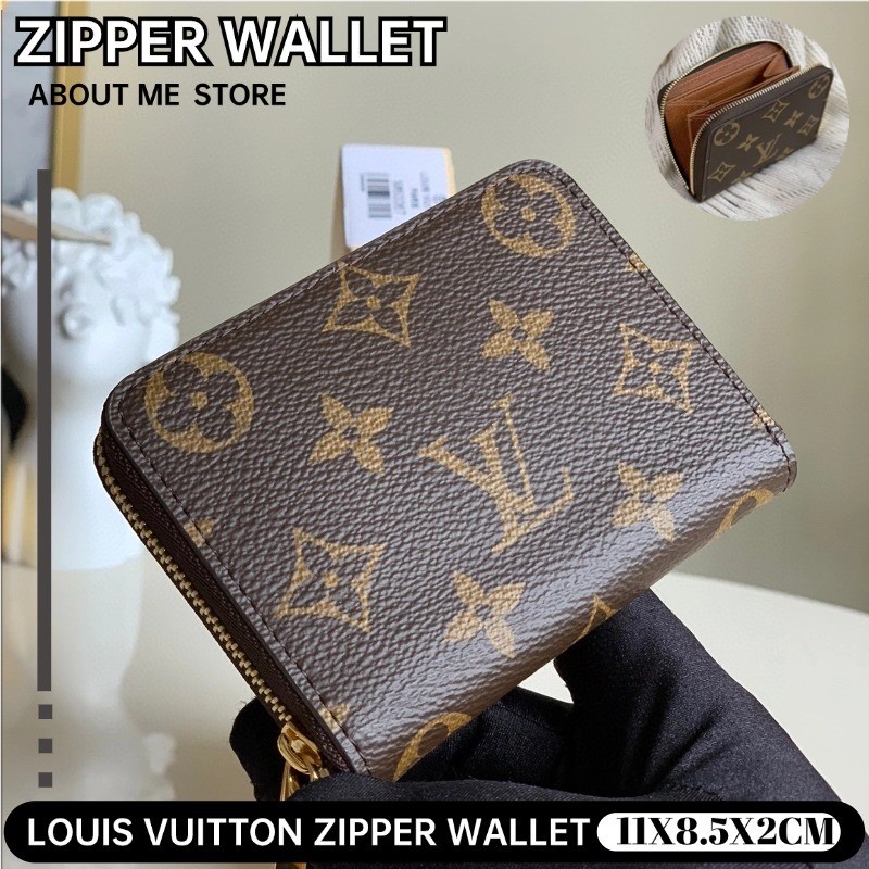 2024 Hot sale Louis Vuitton Zipper Wallet Women's Card Holder Coin Purse กระเป๋าสตางค์ LV