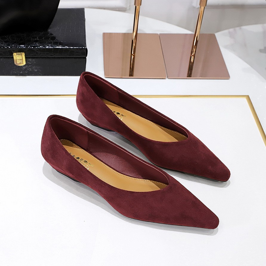 Bigtree Simple Pointed Toe Wedge Shoes Work Casual Womens Shoes 2cm