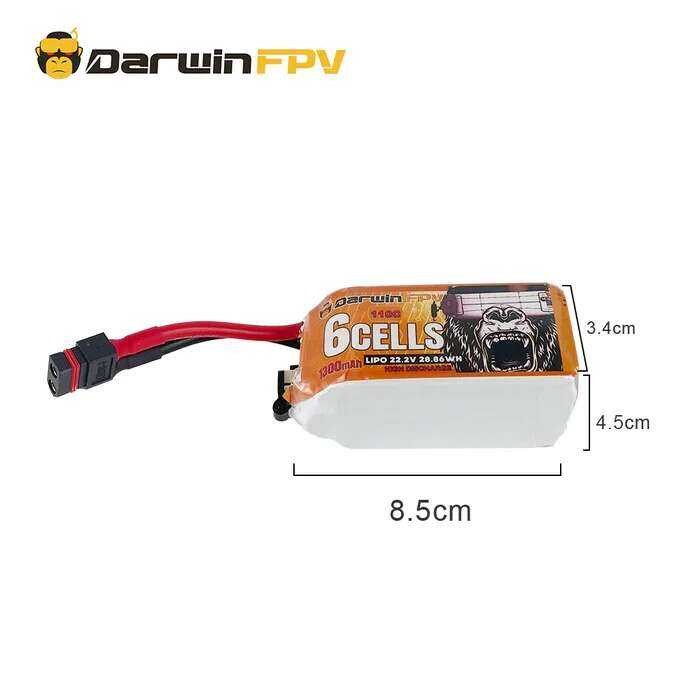 ❃ Darwinfpv  6S 1300Mah แบตเตอรี่ Lipo กันน้ํา ❃