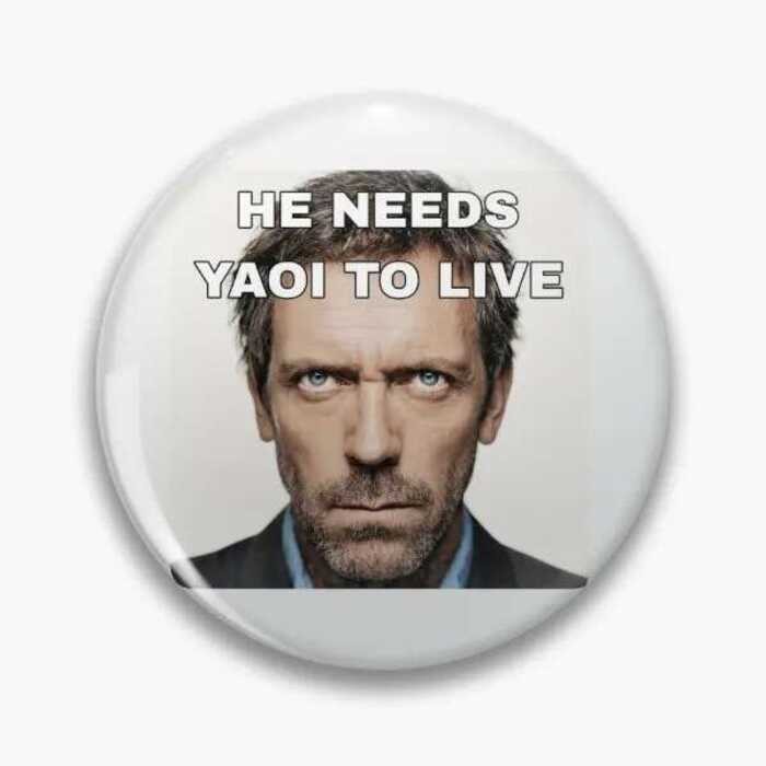 House Md He Needs Yaoi To Live Soft ปุ่ม Pin Badge แฟชั่นน่ารักตกแต่งการ์ตูนเข็มกลัด Lapel Pin หมวกผ