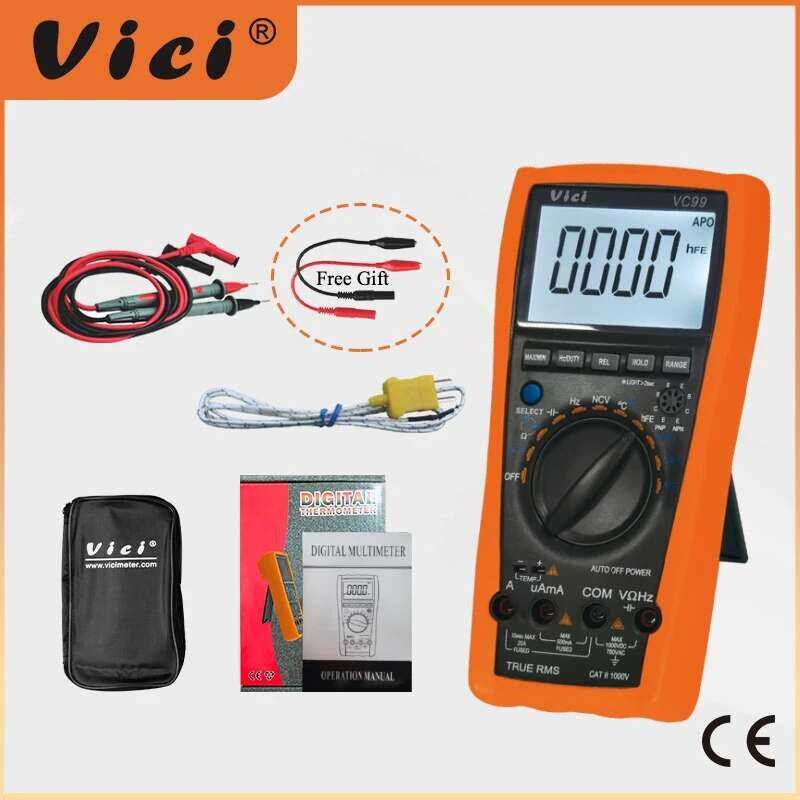 ▥ Vici Vc99 มัลติมิเตอร์แบบอัตโนมัติพร้อม Backlit Lcd, เครื่องทดสอบ Ac/Dc สําหรับบ้าน/ช่างไฟฟ้า
