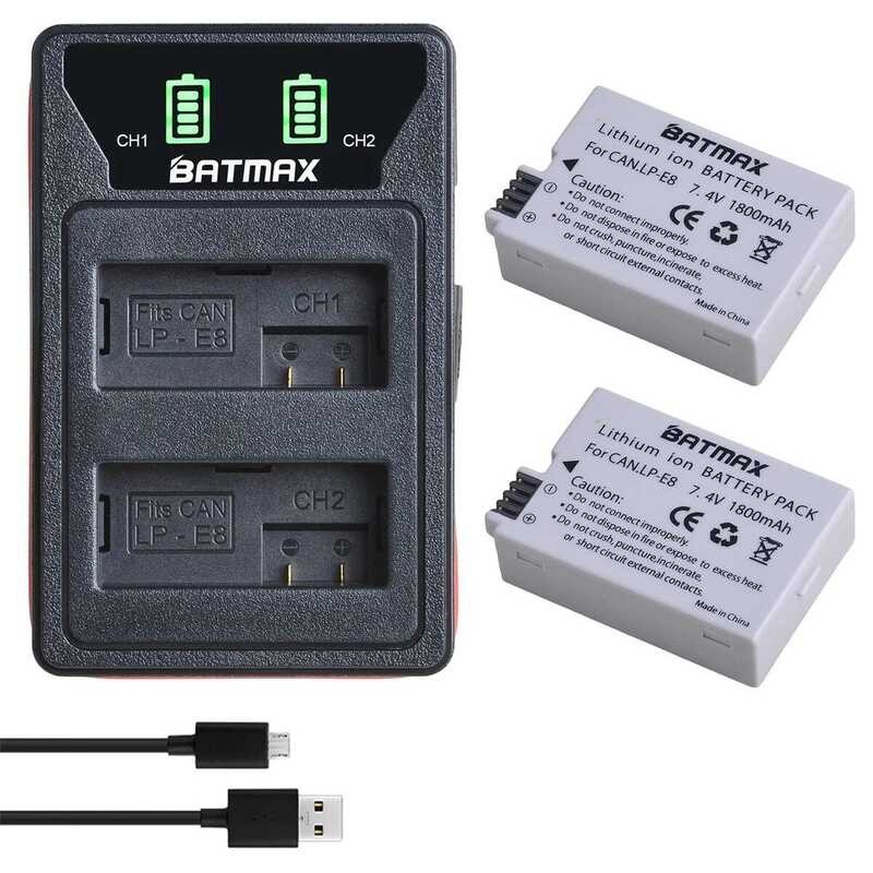 ❃ Lp-E8 LP E8แบตเตอรี่ Akku + LED USB Charger Type C สำหรับ Canon 550D 600D 650D 700D X4 X5 X6i