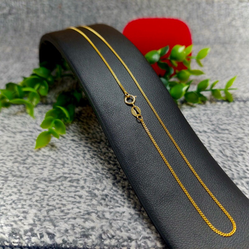 สร้อยคอทองแท้ 9K ลายเลสแบนGD030(1.15มิล)