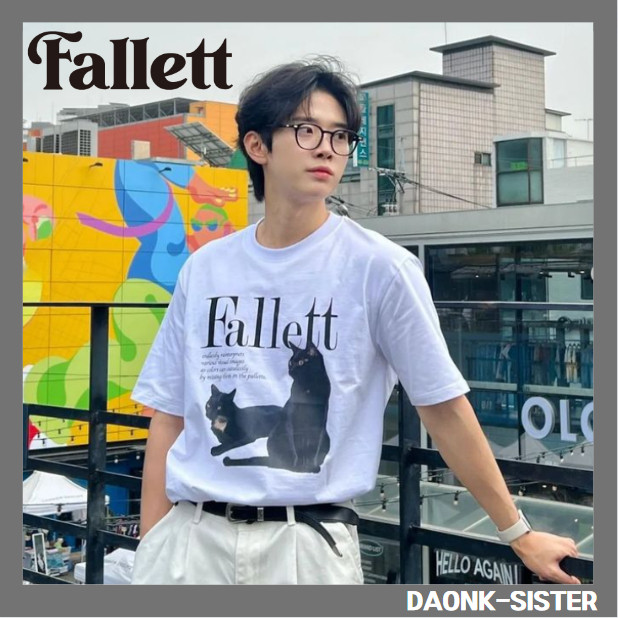 6/26 [ FALLETT ] เสื้อยืดแขนสั้น FALLETT Deuce Nero koreaแท้ 100%