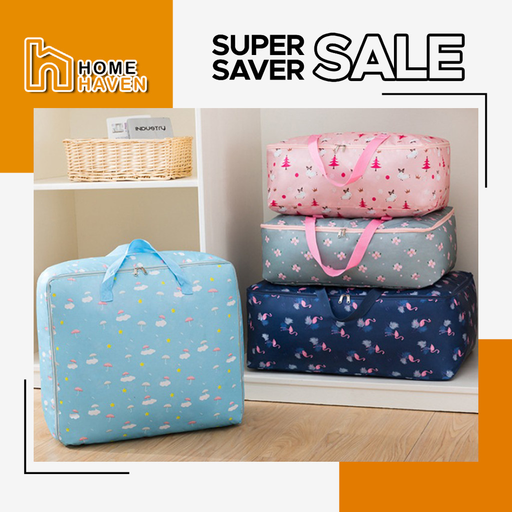 HOME HAVEN ผ้าห่มกระเป๋าเก็บเสื้อผ้า Organizers Beg Cadar Beg Pakaian ความจุขนาดใหญ่กระเป๋าเก็บเสื้อ