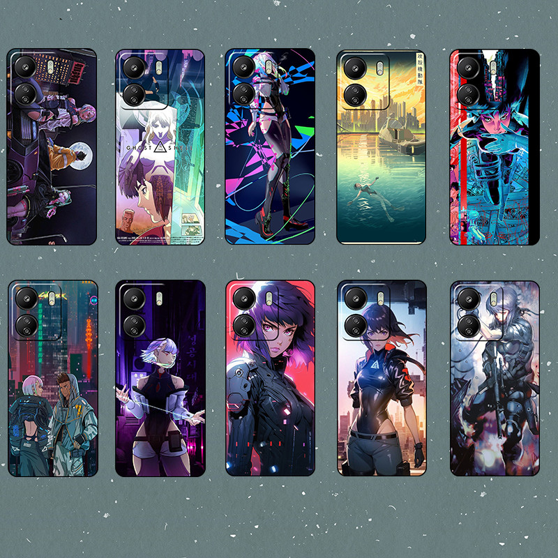 แฟชั่นสําหรับ Xiaomi Poco M2 M3 M4 M5S F1 F2 Pro F3 F4 GT Ghost in the Shell นุ่มสีดํา TPU เคสโทรศัพ
