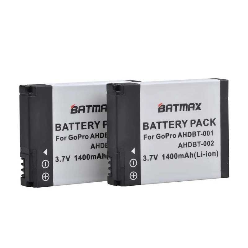 ▥ 2X 1400Mah แบตเตอรี่ + LED USB Charger สำหรับ Gopro HD Hero 1 2 Hero1 Hero2 Motorsports Surf