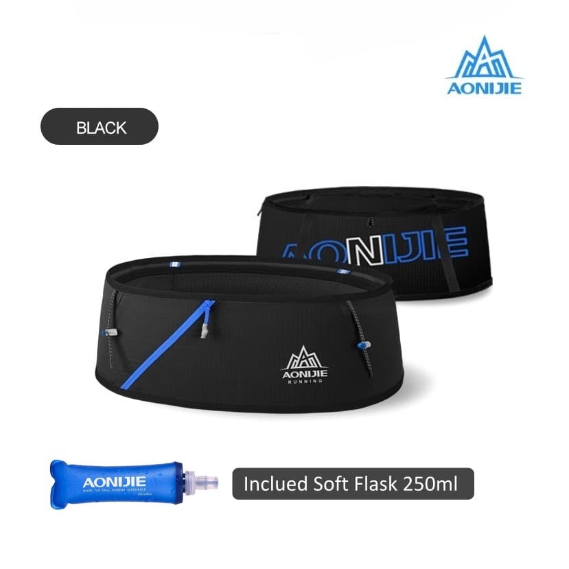 กระเป๋าคาดเอว Aonijie W8101 กระเป๋าคาดเอว + กระติกน้ํานุ่ม 250ml วิ่ง - สีดํา