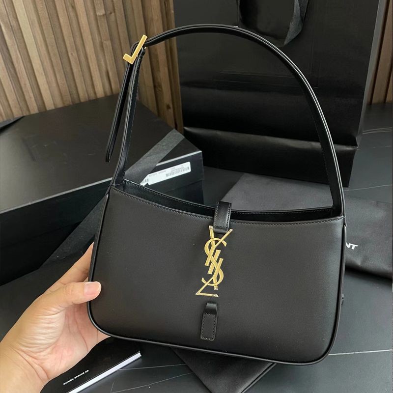 Ysl High-end ของแท้หนัง Poplar กระเป๋าผู้หญิง 2023 ใหม่แบบพกพาไหล่กระเป๋ารักแร้ Hobo กระเป๋ามือสอง B