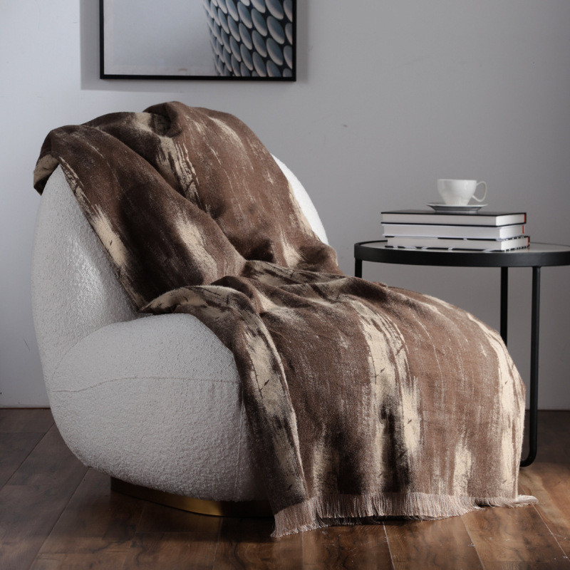 Sample Room Coffee Tail Blanket Sofa Hanging Towels Hotel Homestay Bed Decoration Blanket Soft Acces