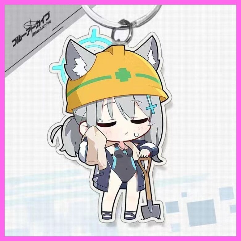 พวงกุญแจ Blue Archive Shiroko Shirasu Azusa Blue Archive Azure แฟ้ม Merchandise พวงกุญแจ Rina Alice 