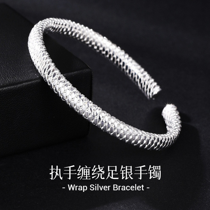 Jf Winding 999 สร้อยข้อมือเงินสเตอร์ลิงถักรูปร่าง Niche Design ของขวัญเครื่องประดับหญิง