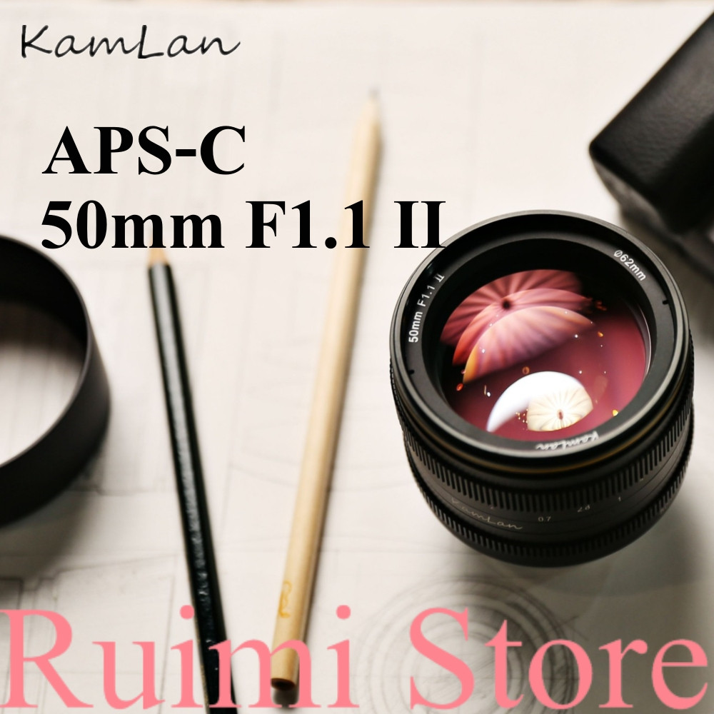 ในสต็อก kamlan 50mm f1.1 II รุ่นที่สองรูรับแสงขนาดใหญ่โฟกัสแบบแมนนวลเลนส์ไมโครเดี่ยว Canon M / Sony 