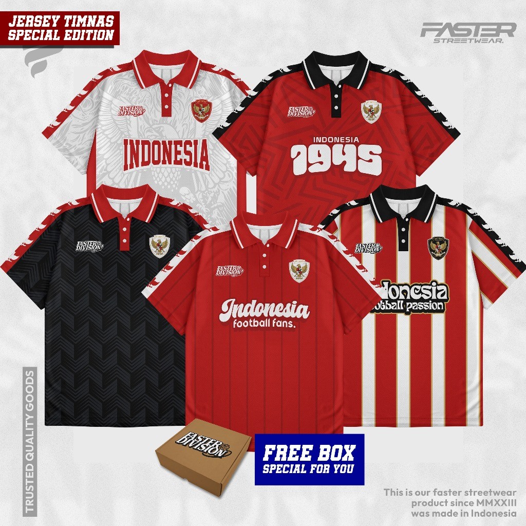 เสื้อทีมชาติอินโดนีเซีย Special Edition Premium - เสื้อแฟนตาซี - Merch - Jersey - FASTER DIVISION