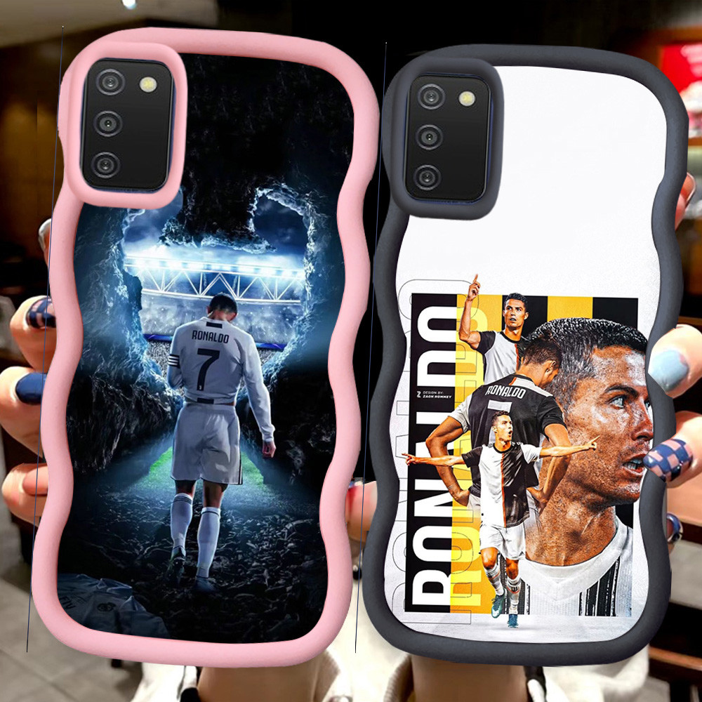 MERAH Z-9 Cristiano Ronaldo สีแดงสีดําสีชมพูปลอกสําหรับ Samsung Galaxy F02S M02S A02S A03S A31 A51 A