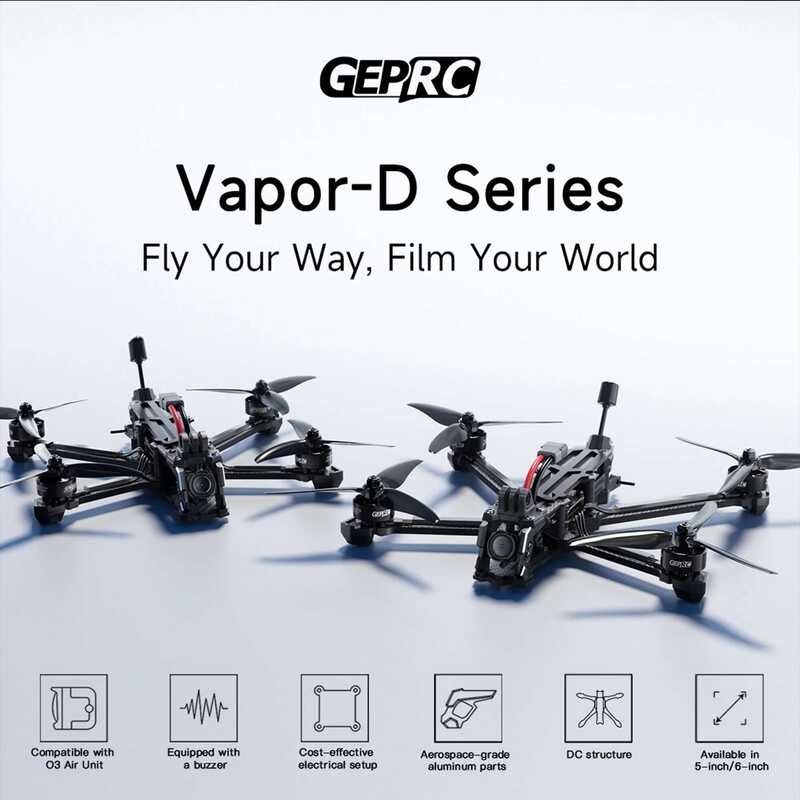 ▥ GEPRC Vapor-D5 D6 HD O3 FPV TAKER BLS 60A 4In1 ESC F722 V2 FC ประสิทธิภาพสูง  RC Quadcop