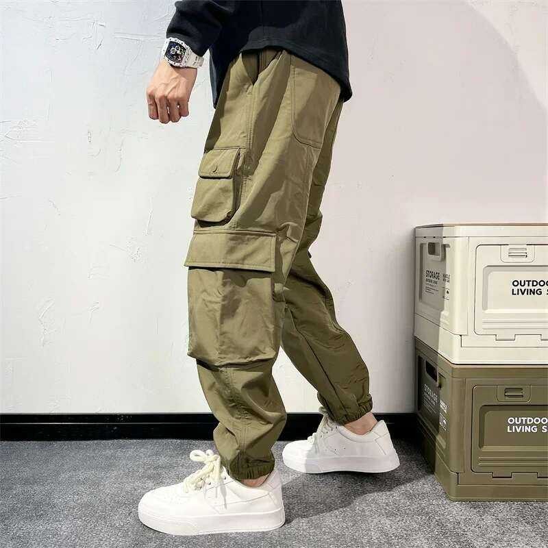 ▥ 2025 ใหม่ Multi-Pocket Cargo กางเกงสําหรับชายฤดูใบไม้ผลิ Baggy กลางแจ้ง Joggers กางเกง Techwe