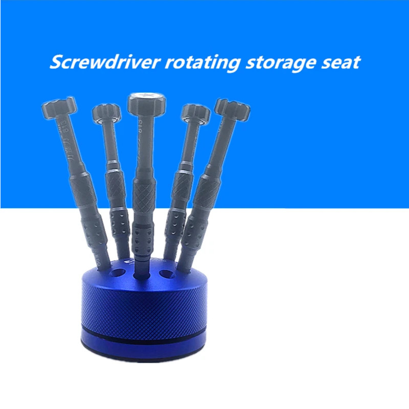 Rotating magnetic screwdriver holder aluminum screwdriver 10-port container without magnetic platfo