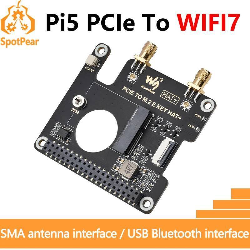 Raspberry Pi 5 PCIe ถึง M.2 E KEY NGFF WIFI7 WIFI6 สําหรับ BE200/AX210/AX200/RTL8822CE