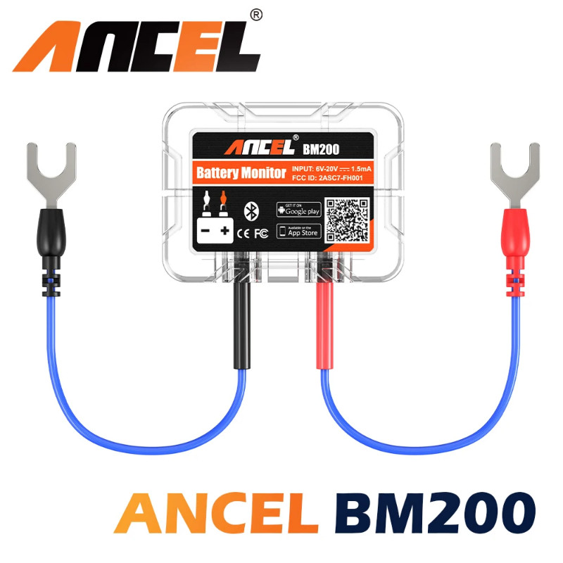 ANCEL BM200 Wireless Bluetooth 4.2 12V Battery Monitor Car Battery Health Monitoring Battery Tester