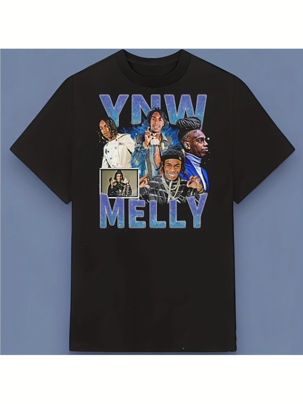 เสื้อยืด YNW Melly สำหรับผู้ชาย คอกลม ดีไซน์เรียบหรู มีไอคอนของศิลปิน แสดงเอกลักษณ์อย่างเป็นทางการ แ