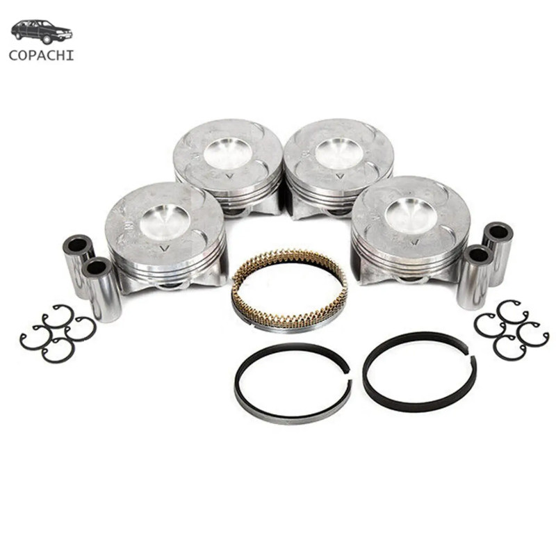 4PCS Car Engine Piston and Ring Kit 13010-RNA-A00 For 06-15 Honda Civic 16-19 HR-V 1.8L R18A1 R18A2