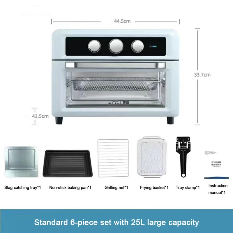Control Timer Kitchen Countertop Air Fryer Toaster Oven Stainless Steel With Temperature