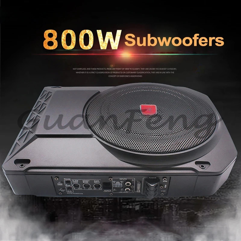 10-inch Car Audio Modification 800W 12V Active High-power Ultra-thin Subwoofer Amplificado Speakers