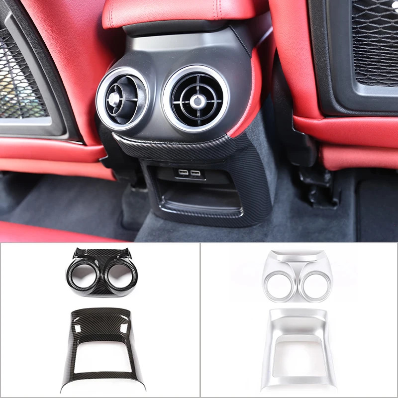 Car Rear Air Conditioning Vent Outlet Frame Cover Trim Sticker for Alfa Romeo Stelvio 2017 2018 201