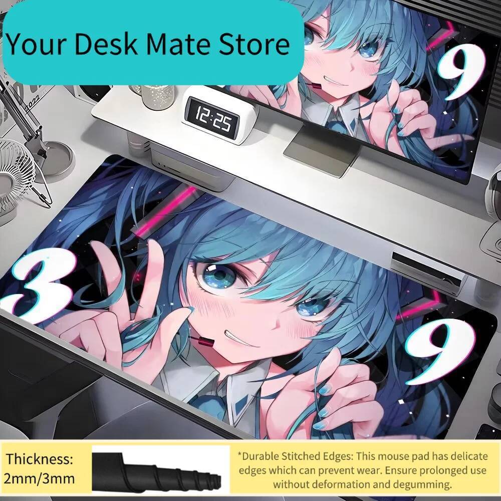 Hatsune Miku 39 Cyberpunk Anime Gaming Mouse Pad ขยายขนาดใหญ่ลื่น Anti-Dirt โต๊ะสําหรับ Gamer