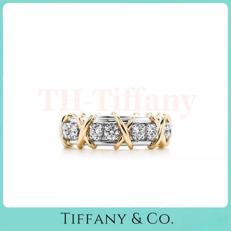 แหวน Tiffany & Co Jean Schlumberger Sixteen Stone แพลตินัมผสมทองคำ เพชรลายปักผ้า งานหรูหราสมัย