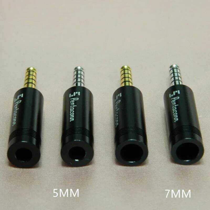 C 10Pcs 4.4Mm Copper 4.4 Rhodium/Gold Plated Plug 5 Ps Balanced Audio Headphone Connector DIY Repai