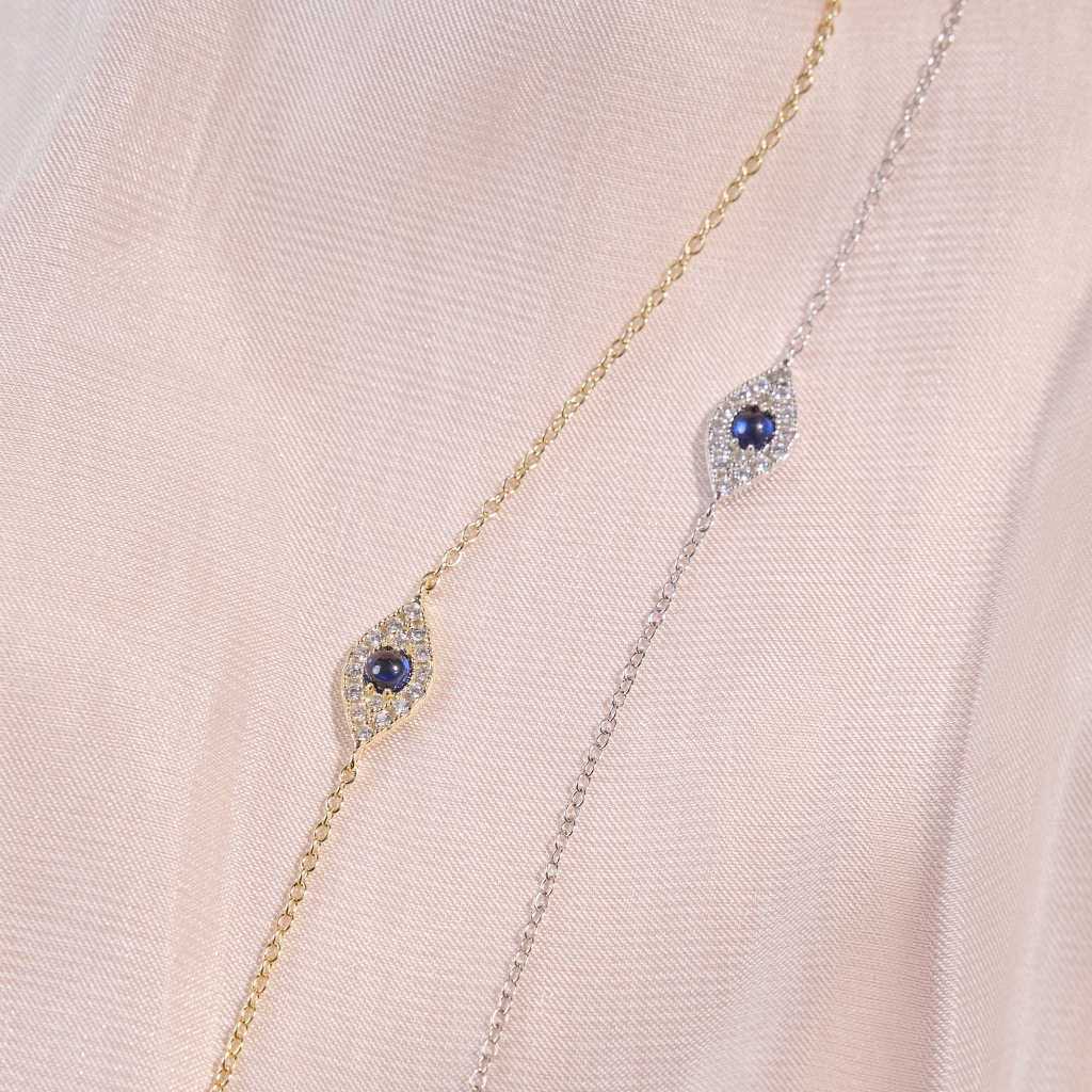 กำไลข้อมือ Evil Eye  ปกป้องพลังงานเจ้าของหิน