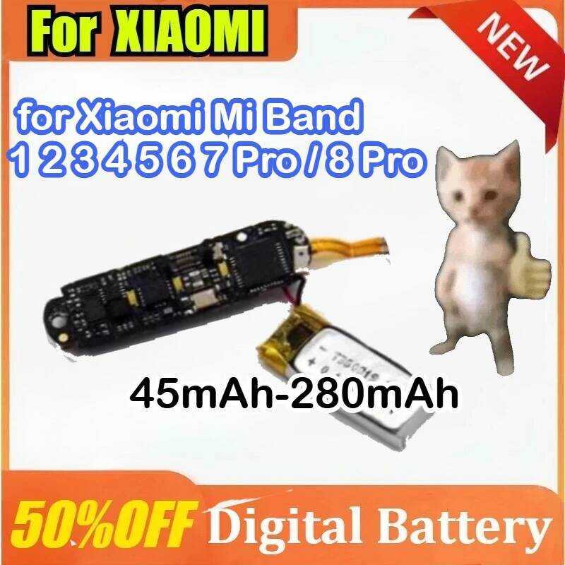 C New 45Mah-280Mah Smart Bracelet Battery For Xiaomi Mi Band 1 2 3 4 5 6 7 Pro / 8 Pro