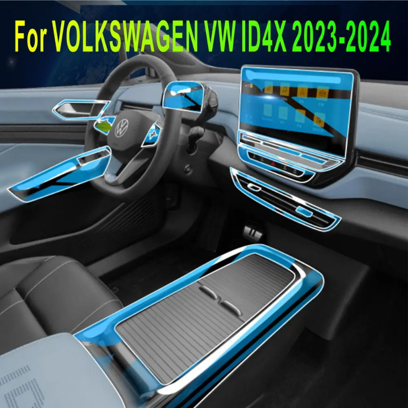 For VOLKSWAGEN VW ID4X 2023-2024 Car Accessories interior Thin film transparent TPU Gear Panel Cent
