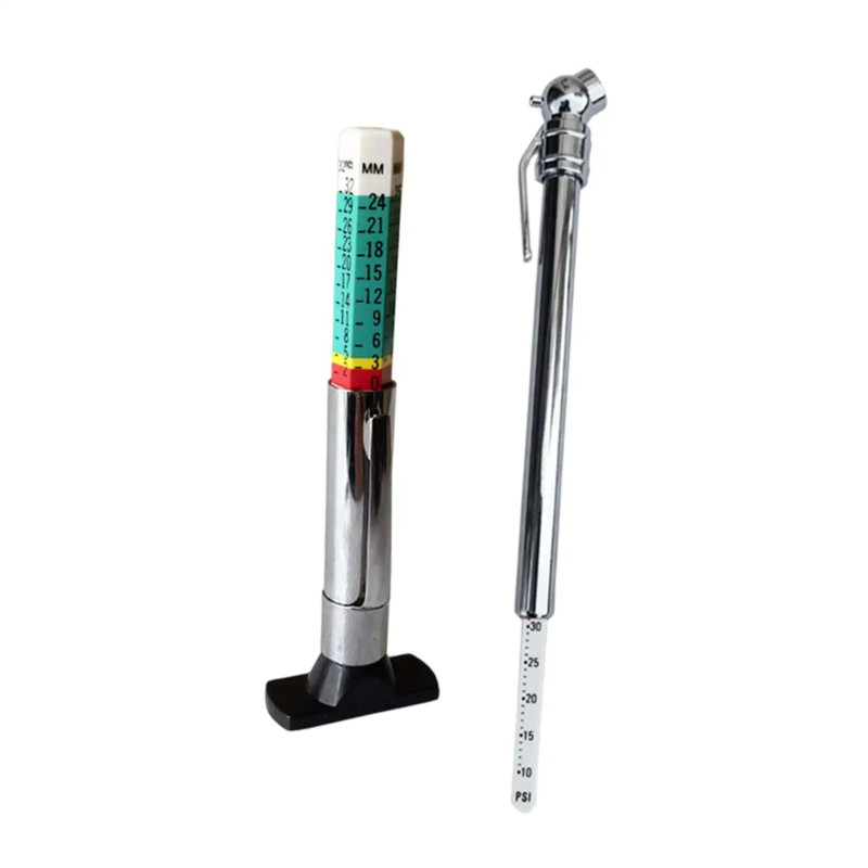 Tire Tread Depth Gauge Measurement Accurate Air Pressure Gauge Pencil Tire Pressure Gauge for Bicyc