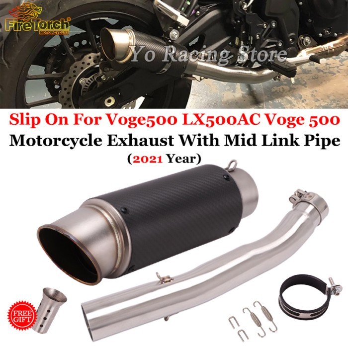 Slip On For Voge 500 Voge500 LX500AC LX500 AC 2021 Motorcycle Exhaust Muffler Modifide Escape Moto
