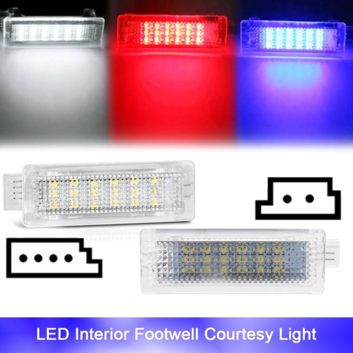 2x Interior LED Foot Lights For BMW 1 2 3 4 5 6 7 X Z Series Z4 E89 X1 E84 F01 E63 E60 F33 E90 E92