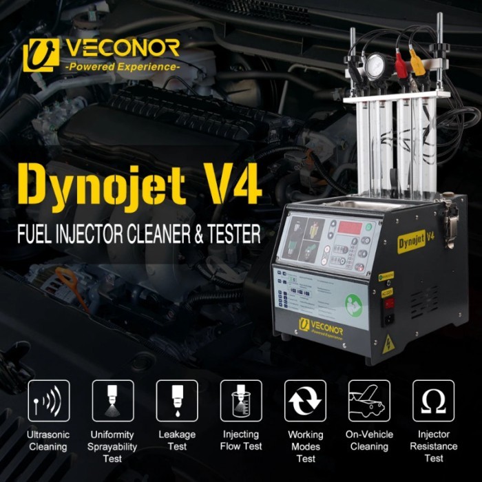 Fuel Injector Tester Cleaning Machine Injector Ultrasonic Cleaner 4-Cylinders