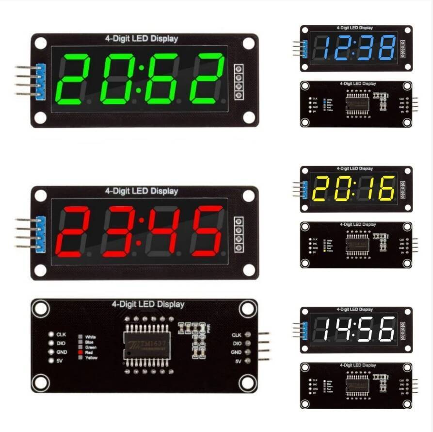 TM1637 0.56 นิ้วจอแสดงผล LED Digital Tube Decimal 7 Segment 4 หลักนาฬิกา Double Dots โมดูล Serial Dr