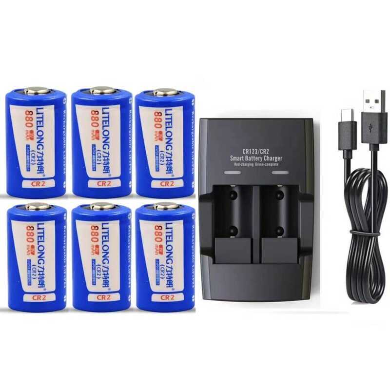C 3.0V Cr2 Rechargeable Battery 880Mah Rangefinder Camera Rechargeable Lithium Battery Charged By S