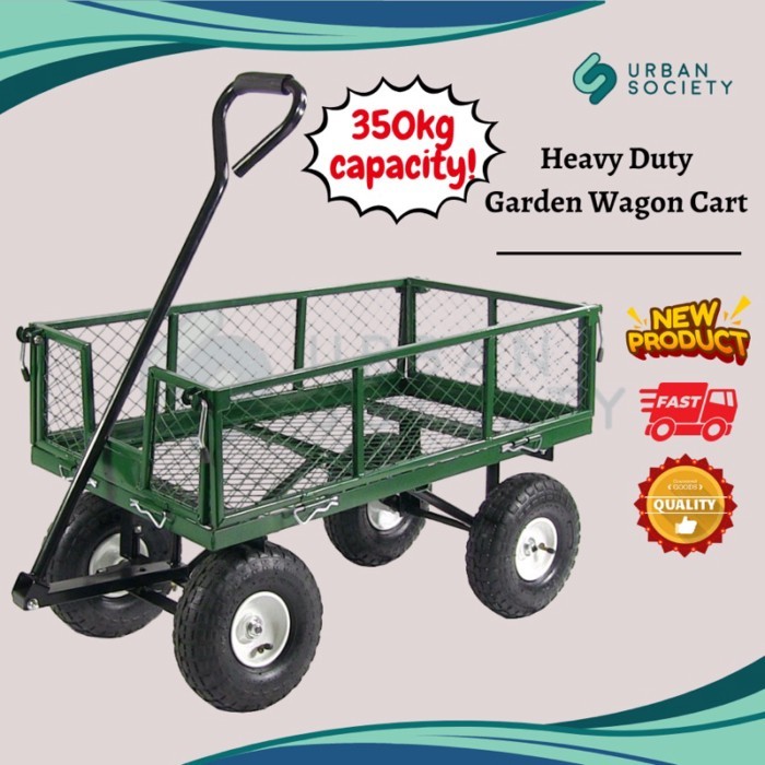 [Urban Society] Heavy Duty Garden Wagon Cart 300KG / 350KG / 500KG Utility Trolleyกลางแจ้งรถเข็นสวน
