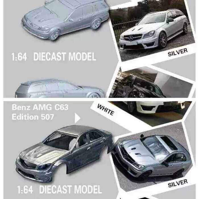 [heart]Flame Model 1:64 C63 AMG Edition 507 罐合金车模型