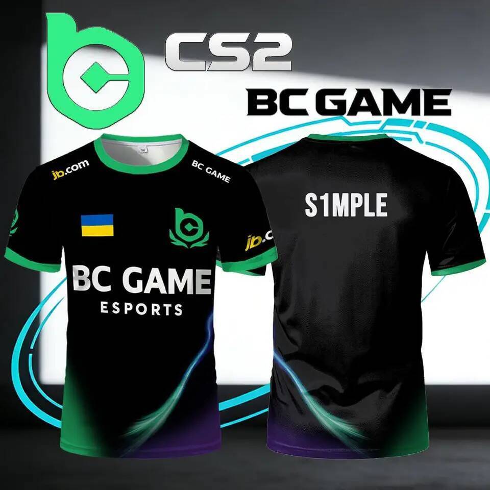 ใหม่ CS2 BC.Game Esports Jersey S1mple Pro League Player Training Uniform Unisex ปรับแต่ง ID Breatha