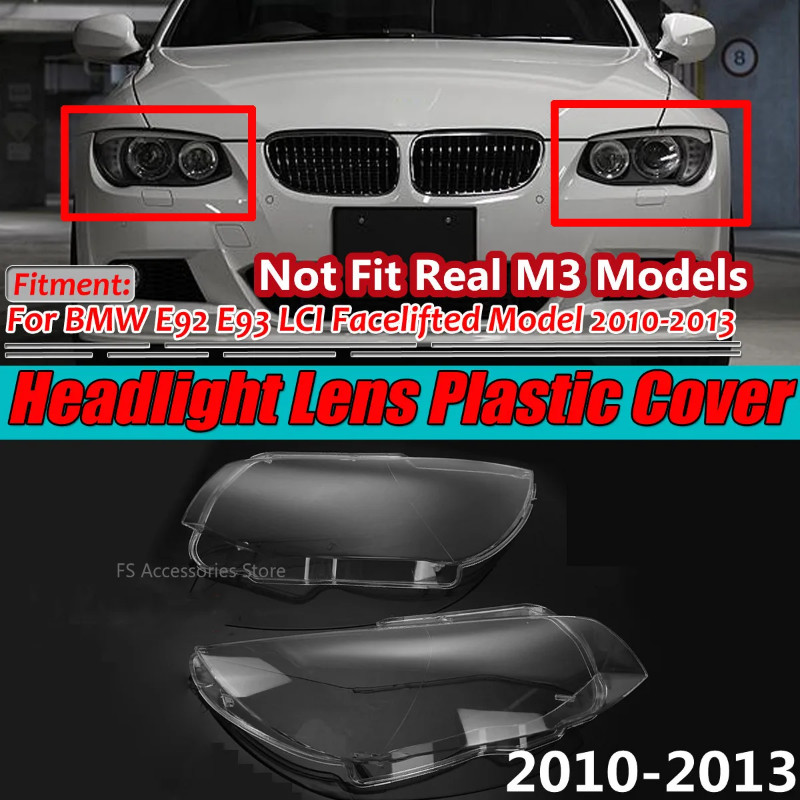 2010-2013 Headlight Lens Cover For BMW 3 Series E92 Coupe / E93 Convertible Replacement Headlight L